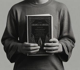 A person holding a book