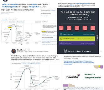 The image is a compilation of screenshots of dtaa product vendors sharing their Data Product success stories