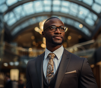 Handsome Black executive.