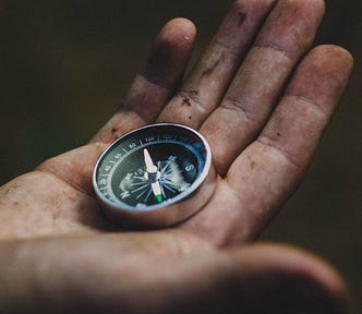 compass in hand