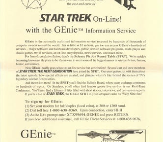 An undated early flier for GEnie’s Science Fiction Round Table.