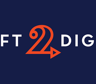The Draft2Digital logo. White text with an orange “2” on a navy background.