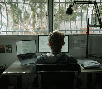 Person working at a desk