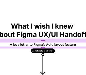 The article cover, with the same heading and subheading in a figma autolayout feature
