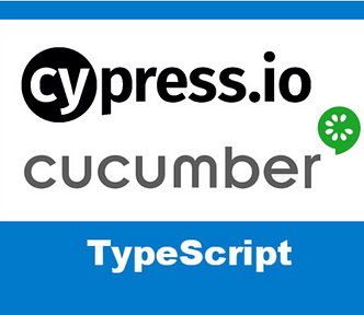 Image of cypress.io, cucumber, and typescript