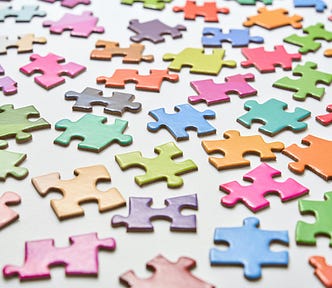 a huge number of colorful puzzles