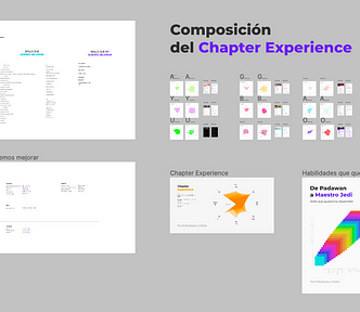 Captura de pantalla de un documento de Figma con boards de trabajo