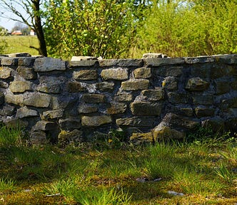 A stone well in the countryside