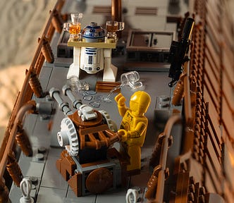 LEGO droids aboard a star wars craft