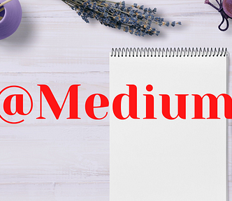 A writing pad with word of @Medium on top of it