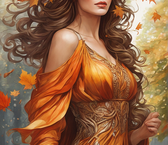 Woman as fairytale of autumn.