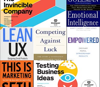 Mosaic of 7 Books Product Owners should read