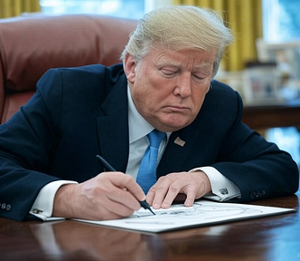 president trump drawing cartoons
