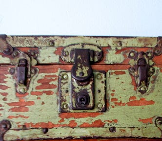 antique child’s doll trunk