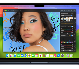 An pro photo of woman with some street art being edited on Pixelmator.