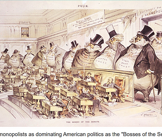 Old political cartoon- bosses of the Senate
