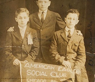 The photo above is of Harry with his friends in 1915, only two years after arriving in Chicago (he’s on the right).