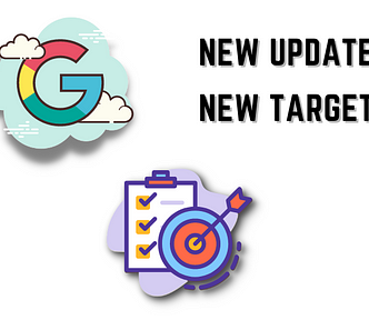 New update, New target. 2 images, 1 of Google’s “G” in the clouds and the other of a bullseye on top of a checklist.