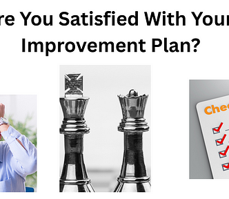 Left: Man grabbing his hair with frustrated expression. Center: silver chess king and queen. Right: checklist sheet