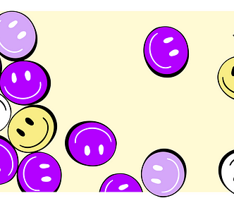 Illustration of several smiley faces in different colors showing diversity