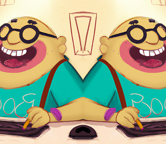 Mirror image of a large cartoon man with glasses — I’ve Made Over $10,000 With AI Blogging