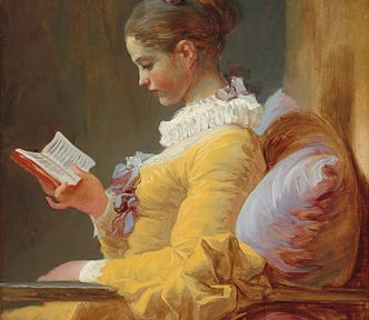 Painting: Young Girl Reading by Jean-Honoré Fragonard, 1770