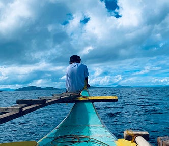 loneliness, sadness image, boy on a boat into the sea, sad poem