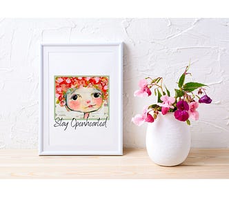 Stay Openhearted original art by Robin Liefeld on Etsy