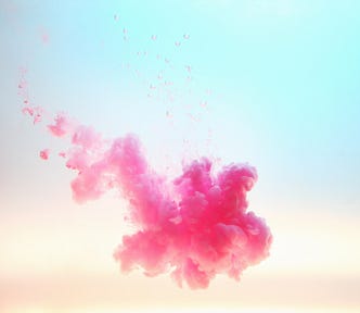 A photo of a pink cloud.