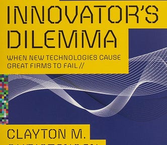 The cover of the book “The Innovator’s Dilemma”