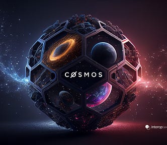 AI-generated imaginative image of the Cosmos ecosystem