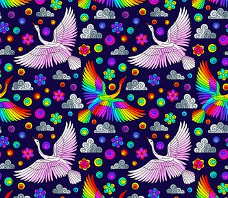 Beautiful splashy graphic with swans