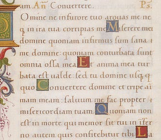 A page from a Book of Hours with Humanistic minuscule script and decorative initials.