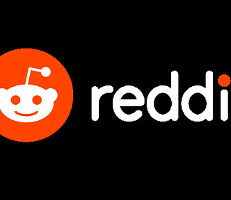 reddit logo on black background