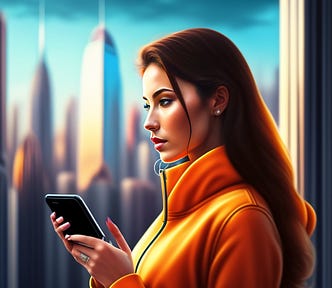 Woman on her phone.