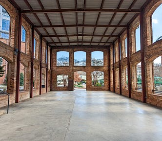 Brick shell of an empty building, waiting to be filled