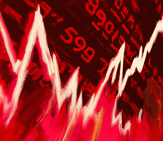 Digital painting abstract depiction of a stock market crash.