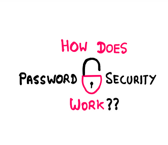 Cracking The Code: How Salt & Pepper Secure Passwords — An illustration showing the text “How Does Password Security Work?” In between the words ‘password’ and ‘security’, there seems to be an open lock.