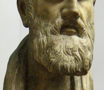 Statue bust of Zeno. Cast in Pushkin museum from original in Naples.