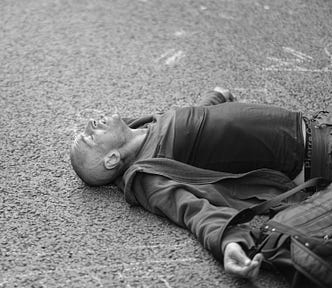 Man lying on ground
