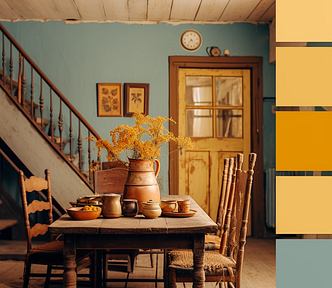 A cottage house interior