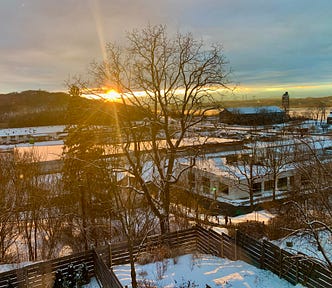 Urban winter scene Hudson NY