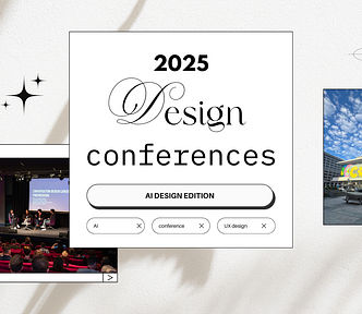cover image showing the title, 2025 design conferences: AI design edition.