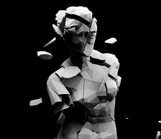 Fragmenting statue