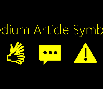 medium symbols, medium characters, medium shapes, custom medium article format, medium article symbols medium article format