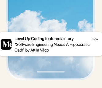 An illustration of a Featured story push notification for a publication follower.