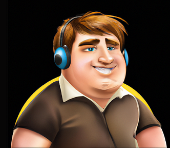 Chubby cartoon guy with a earphones — My Honest Topsetters Review and Experience