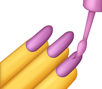 Emoji depicting nail polish being applied to fingernails