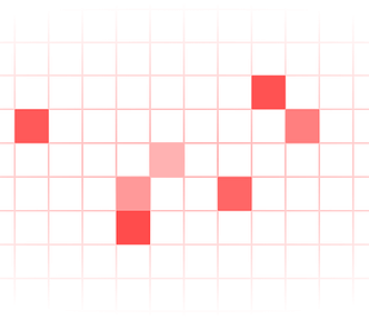 A scattering of pixels on a grid