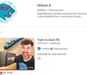 Screen capture from MrBeast’s YouTube channel